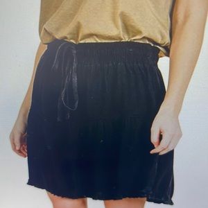 Umgee High waisted Mini Skirt New black frayed edge